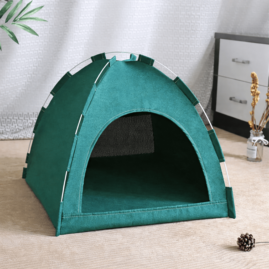 niche chat respirante verte design tente