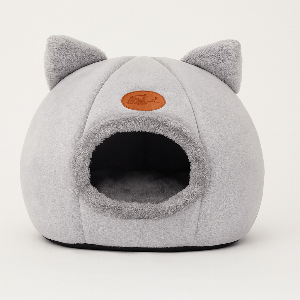 niche pour chat design chat gris confortable