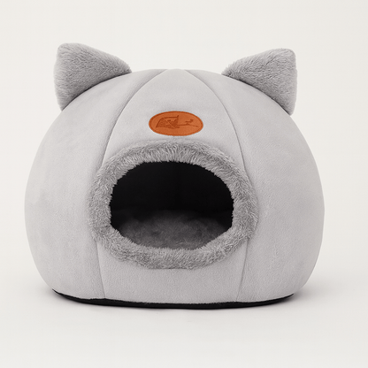 niche pour chat design chat gris confortable