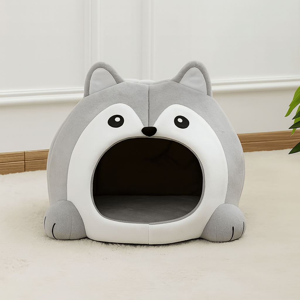 niche pour chat design loup doux confortable