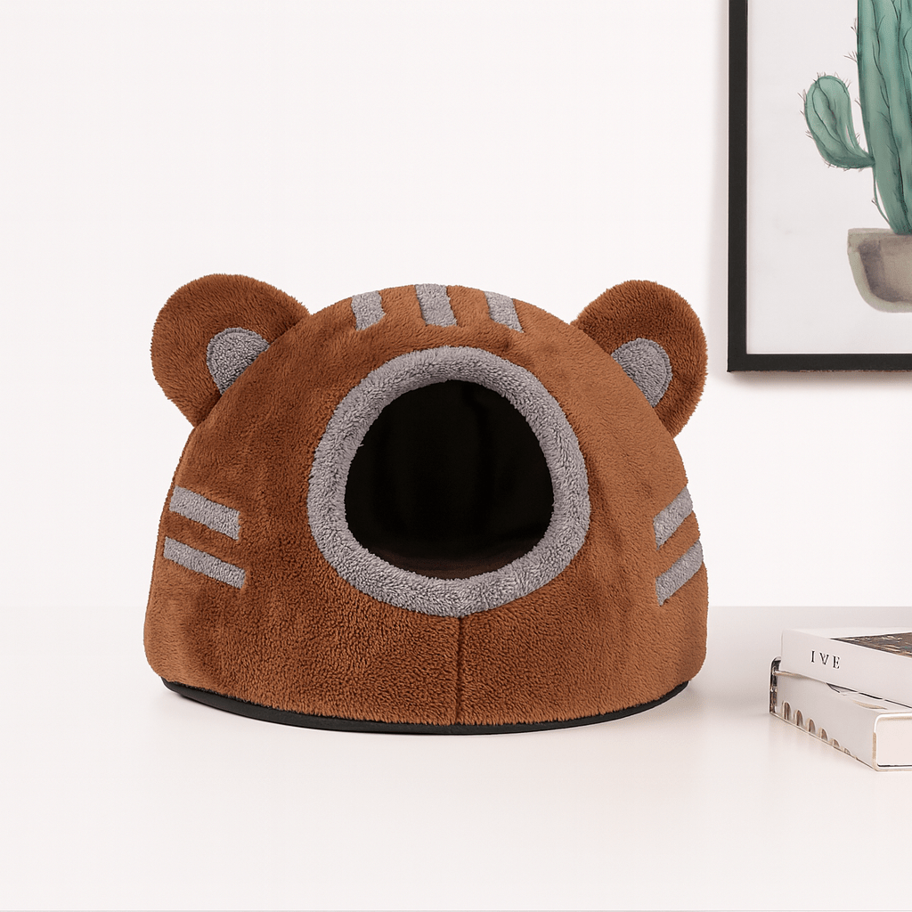 niche pour chat design ours brun doux