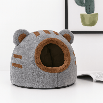 niche pour chat design ours gris doux