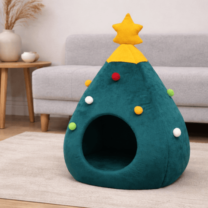 niche pour chat design sapin noel 