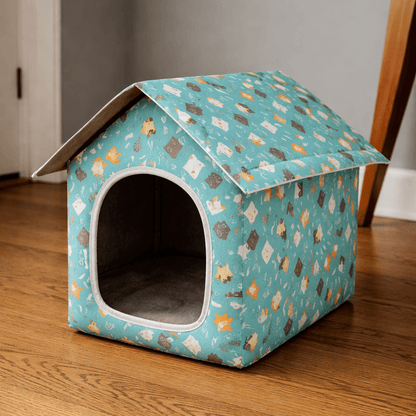 niche pour chat extérieur impermeable design chats bleu