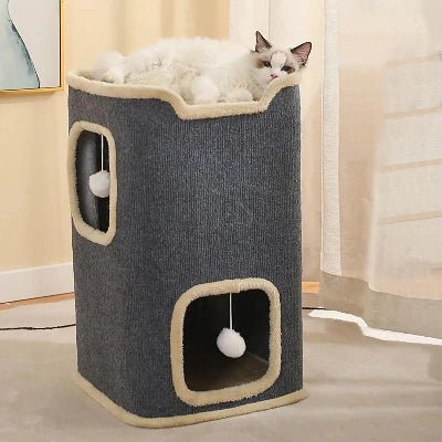 Niche pour Chat - Feline Funhouse™ - Gris - Le royaume des chats