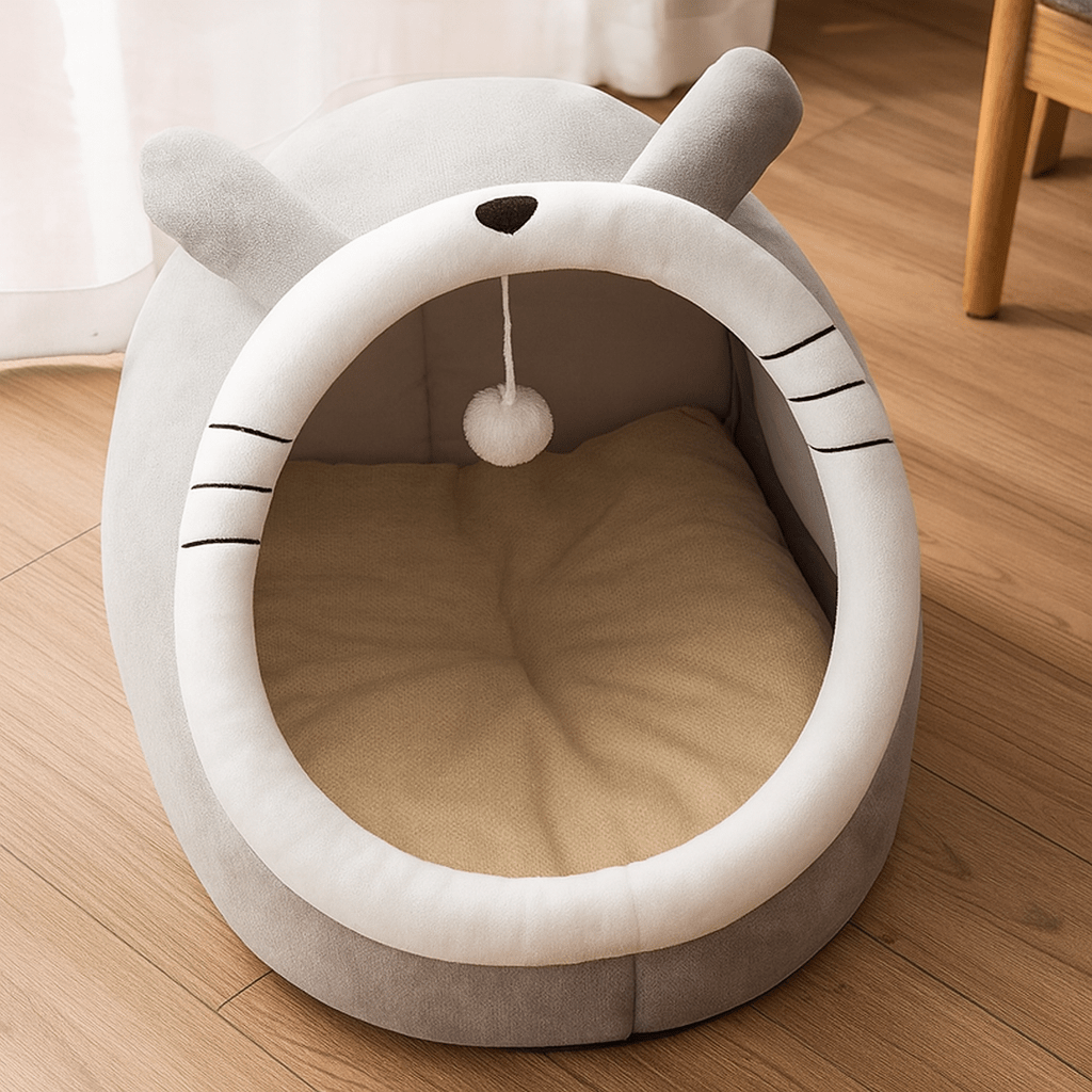 niche pour chat gris confortable design chat