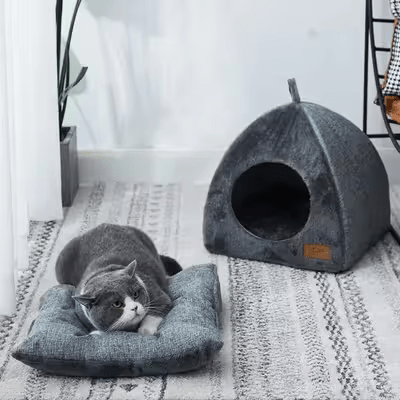 niche pour chat grotte coussin detacheable