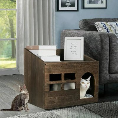 niche pour chat marron confortable jolie