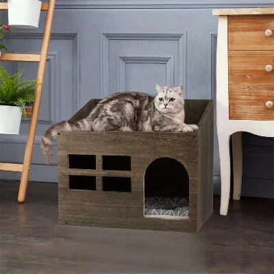niche pour chat marron jolie confortable