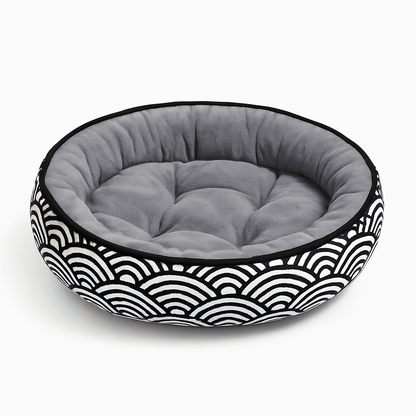 panier chat forme donut motif vagues