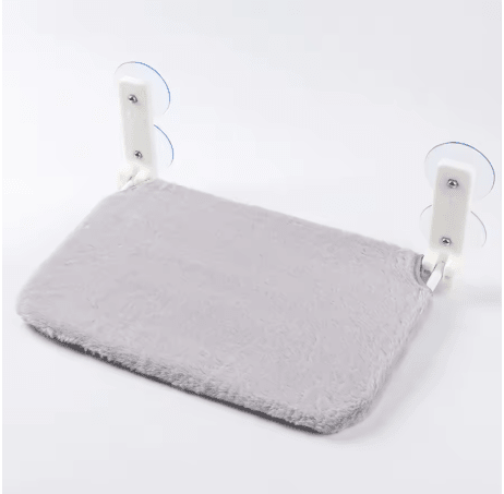perchoir chat fenêtre gris peluche douce