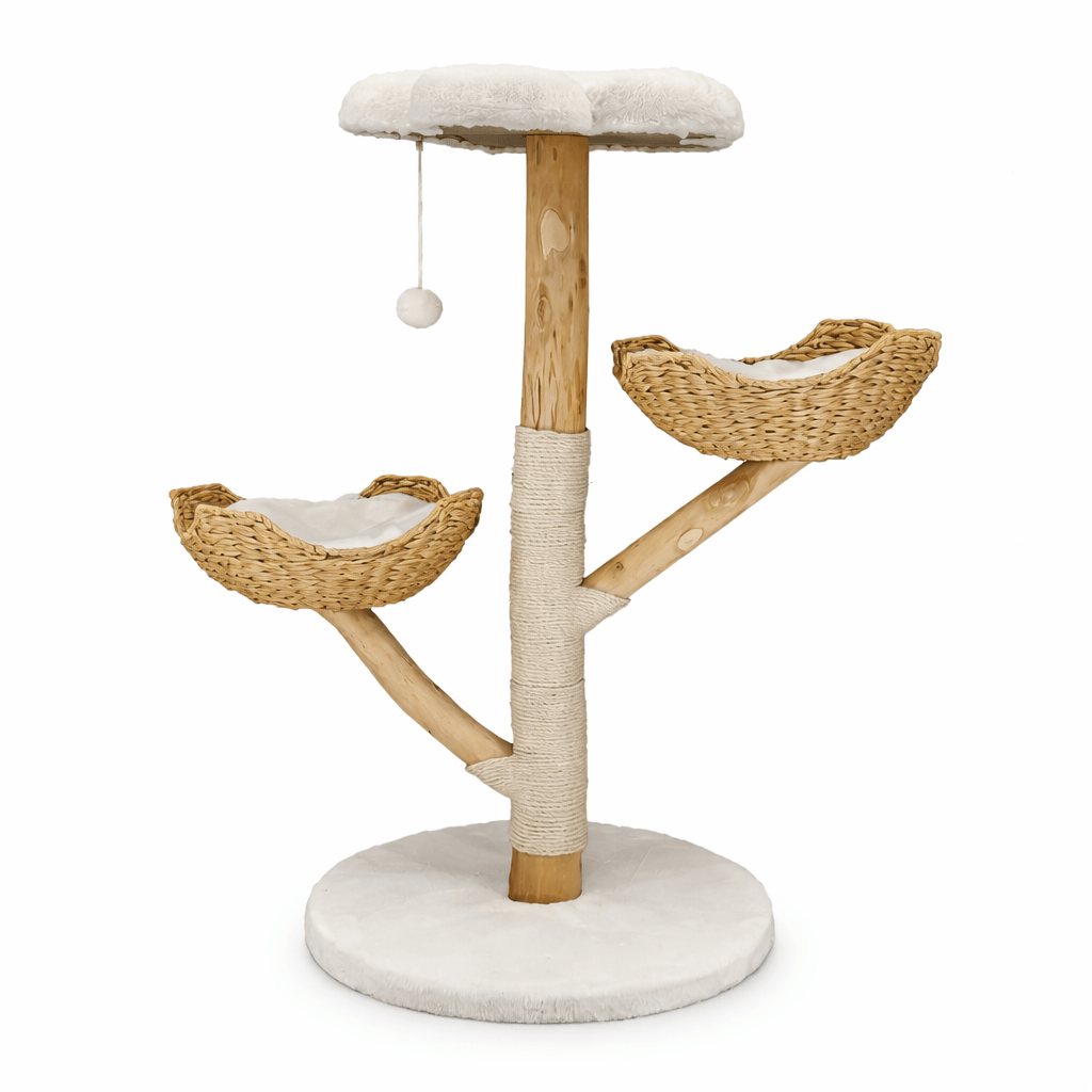 petit arbre a chat nuage en bois confortable