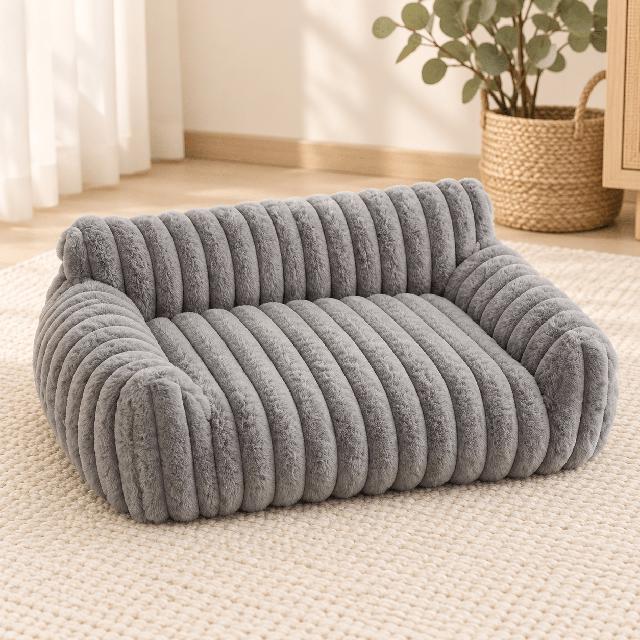 petit canape pour chat confortable gris