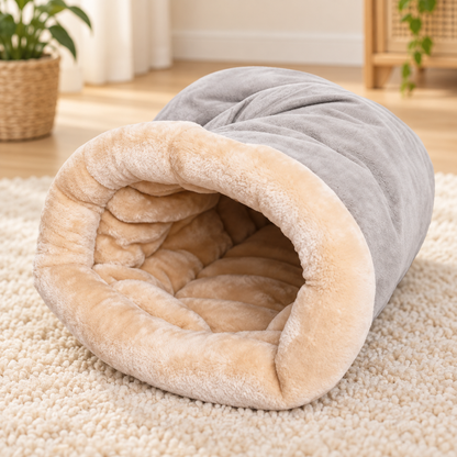 sac de couchage chat chaud gris