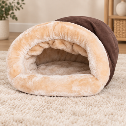 sac de couchage chat chaud marron