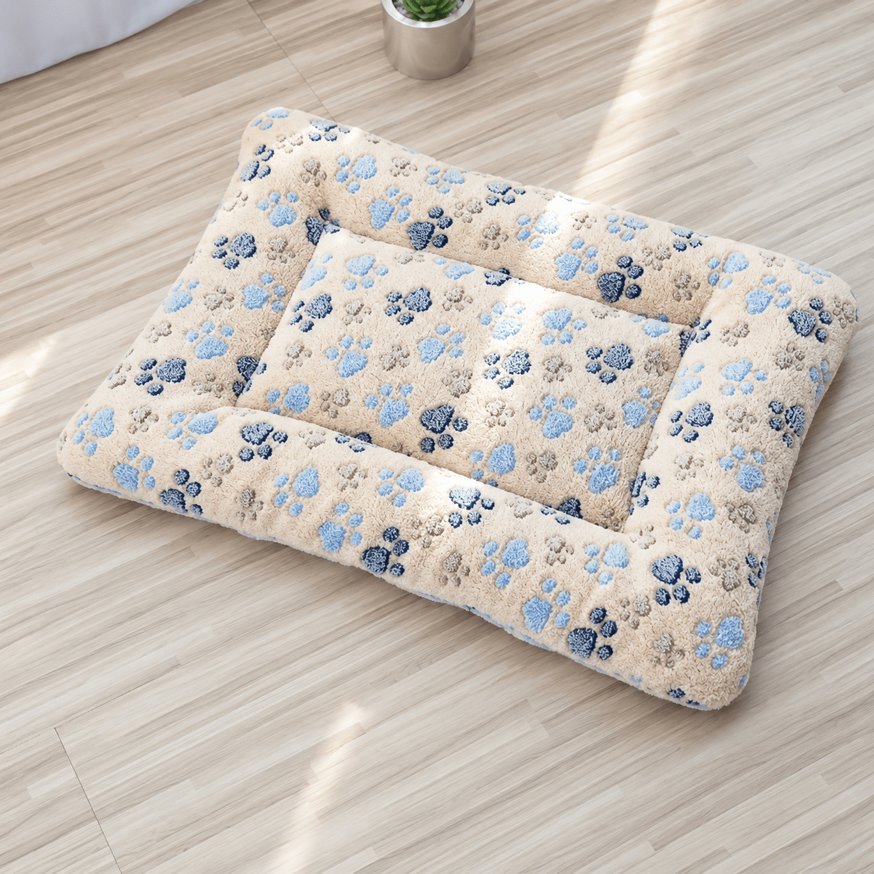 tapis chat beige confortable design pattes chat