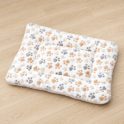 tapis chat blanc confortable design pattes chat