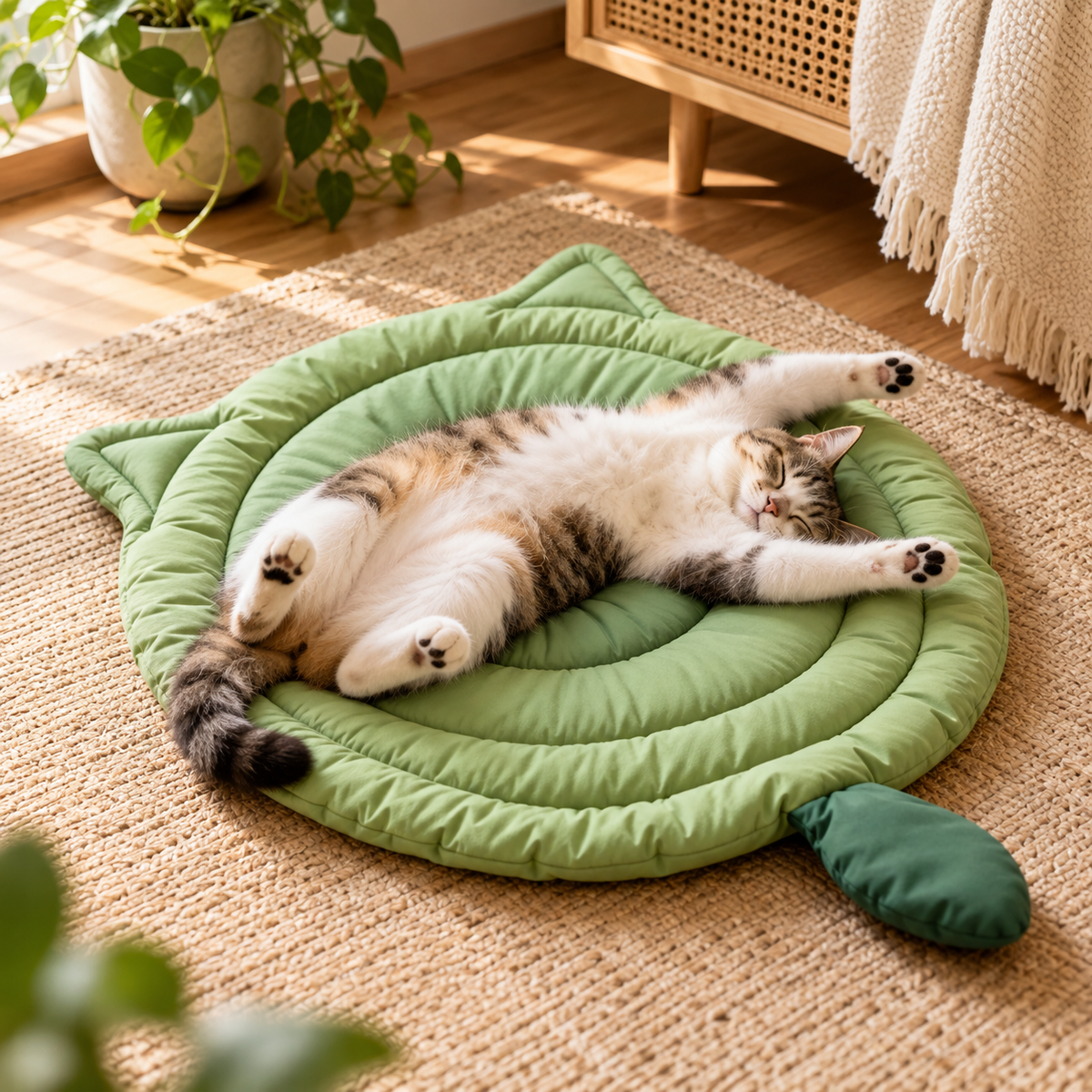 tapis chat respirant design chat avec chat content
