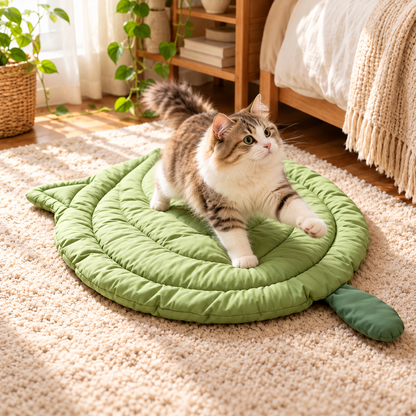tapis chat respirant design chat avec chaton jouant