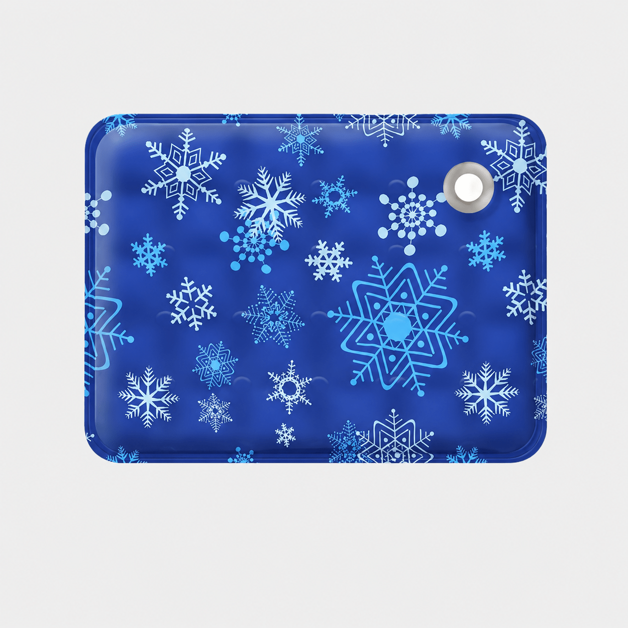 tapis rafraichissant chat confortable bleu motifs flocons blanc