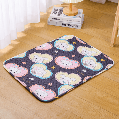 tapis rafraichissant chat design coeur confortable