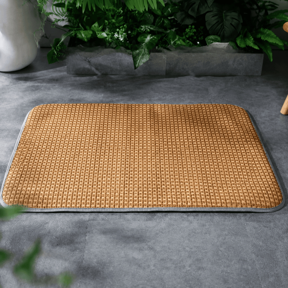 tapis rafraichissant chat rotin confortable respirant