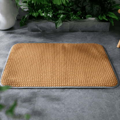 tapis rafraichissant chat rotin confortable respirant