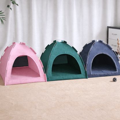 trois niche chat respirante chaude verte rose grise design tente