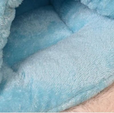 vue pres lit pour chat snughut bleu